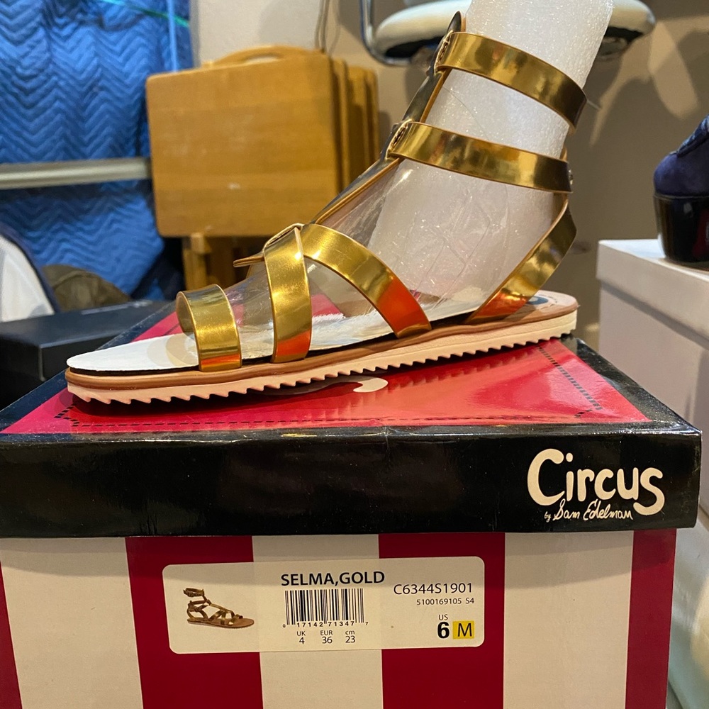 NIB Circus by Sam Edelman gold gladiator sandals, size 6